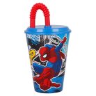 Pókember szívószálas pohár