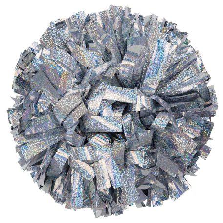 Silver Holographic 6" Cheer Pompon